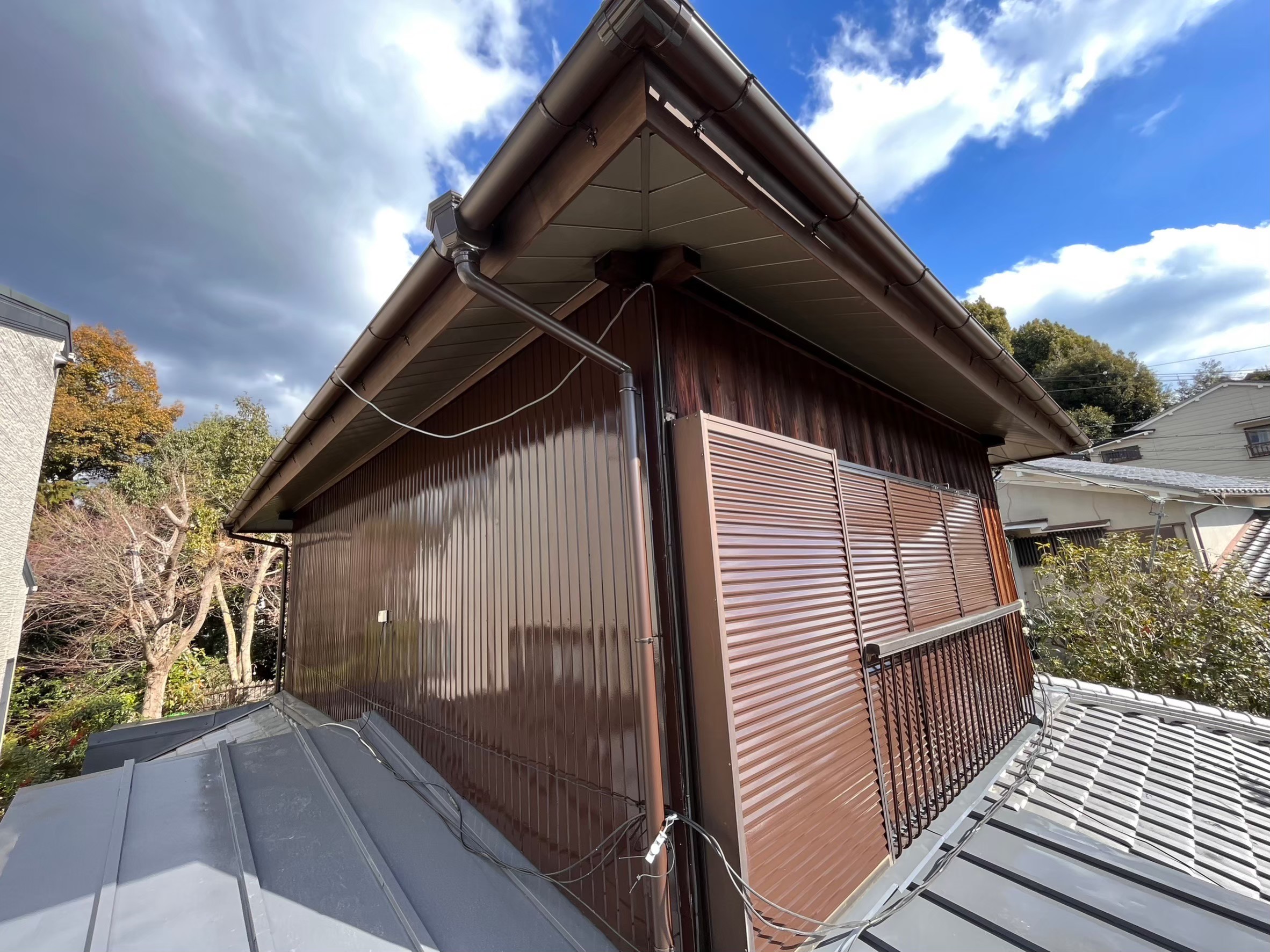 After roof renovation with galvalume steel roofing in Kyoto